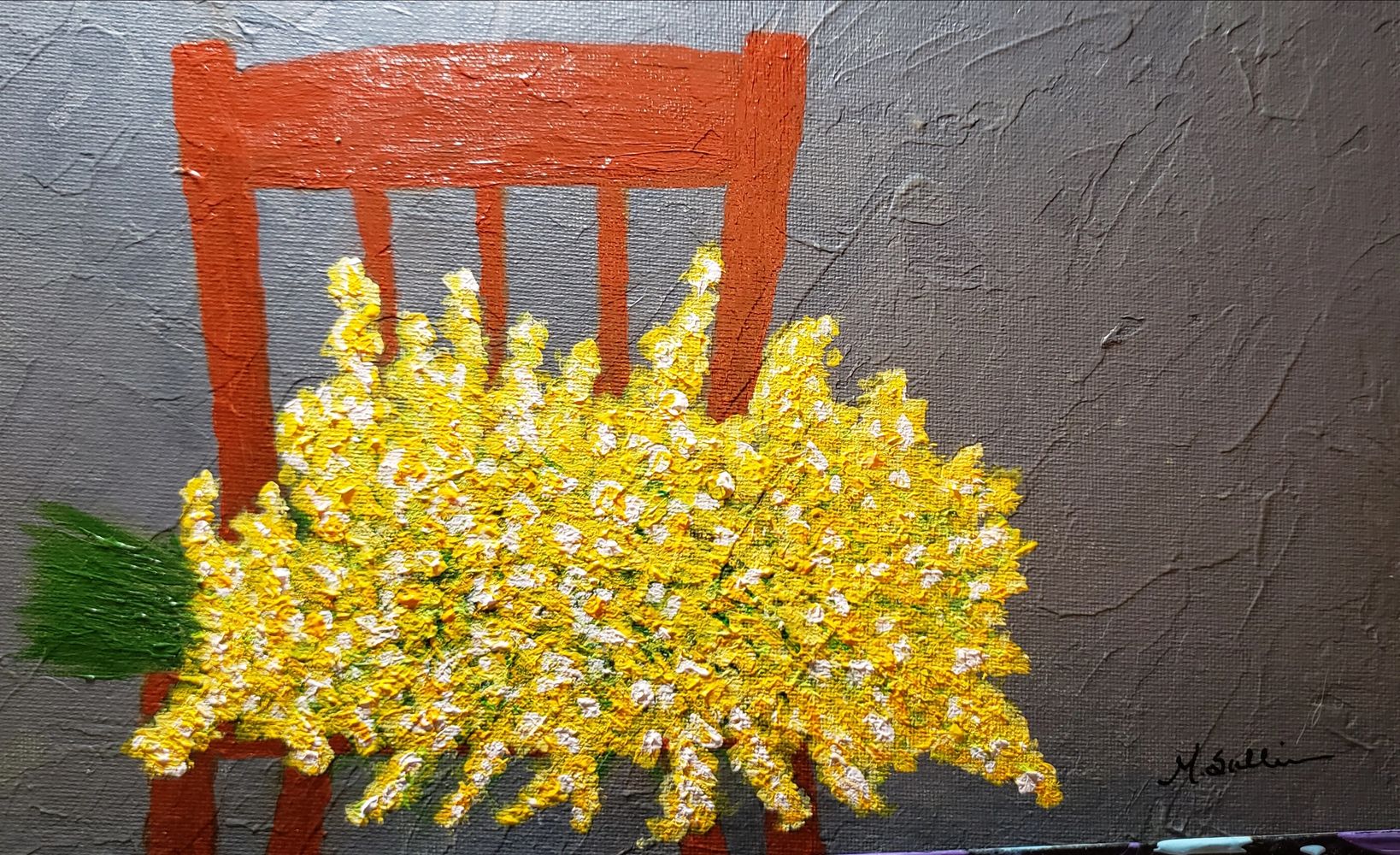 Vino and Acrylic Painting